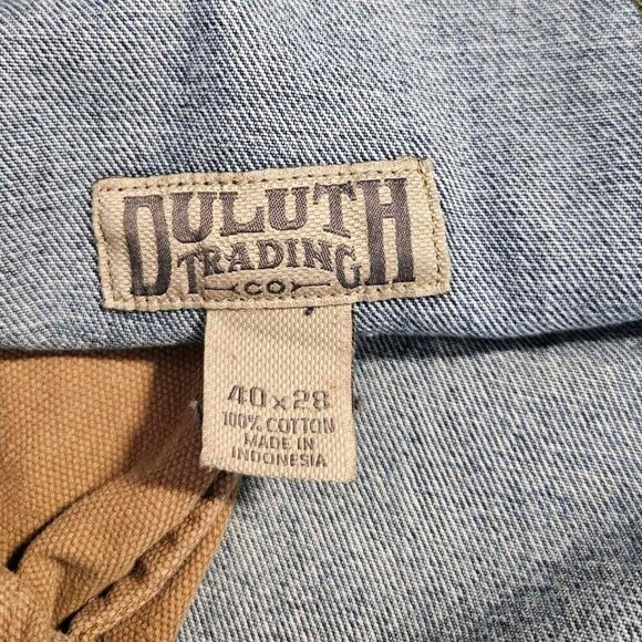 Duluth Trading Co Mens Sz 40x28 Carpenter Wide Straight Leg Faded Blue Jeans - Picture 3 of 4